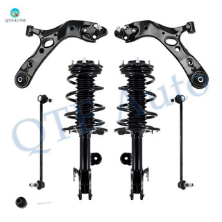 Set of 6 Front Lower Control Arm Ball Joint-Sway Bar Link-Quick Complete Strut-Coil Spring Assembly For 2013-2018 Toyota RAV4
