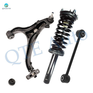 Set of 3 Front Left Lower Control Arm Ball Joint-Sway Bar Link-Quick Complete Strut-Coil Spring Assembly For 2005-2010 Jeep Grand Cherokee RWD