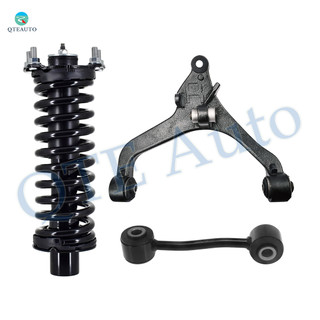 Set of 3 Front Right Lower Control Arm-Sway Bar Link-Quick Complete Strut-Coil Spring Assembly For 2002-2007 Jeep Liberty