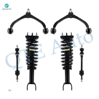 Set of 6 Front Upper Control Arm Ball Joint-Sway Bar Link-Quick Complete Strut-Coil Spring Assembly For 2005-2009 Dodge Dakota RWD