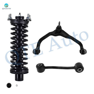 Set of 3 Front Left Upper Control Arm Ball Joint-Sway Bar Link-Quick Complete Strut-Coil Spring Assembly For 2008-2012 Jeep Liberty