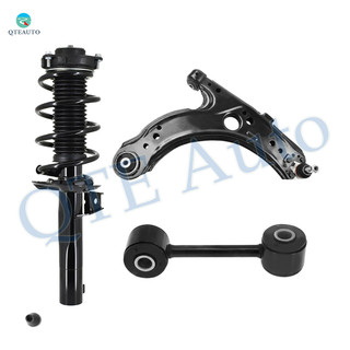 Set of 3 Front Right Lower Control Arm Ball Joint-Sway Bar Link-Quick Complete Strut-Coil Spring Assembly For 2005 2006 Volkswagen Jetta