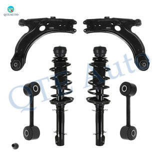 Set of 6 Front Lower Control Arm-Sway Bar Link-Quick Complete Strut-Coil Spring Assembly For 2001-2010 Volkswagen Beetle
