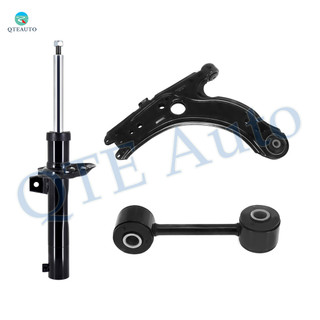 Set of 3 Front Lower Control Arm-Sway Bar Link-Suspension Strut Assembly For 2005 2006 Volkswagen Jetta