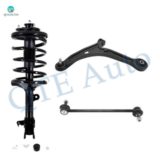Set of 3 Front Left Lower Control Arm Ball Joint-Sway Bar Link-Quick Complete Strut-Coil Spring Assembly For 2001 2002 Acura MDX