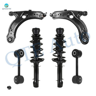 Set of 6 Front Lower Control Arm Ball Joint-Sway Bar Link-Quick Complete Strut-Coil Spring Assembly For 2001-2010 Volkswagen Beetle