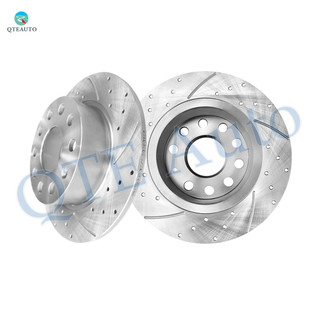 Rear 253mm Drilled Slotted Brake Disc Rotors For 2006 2010-2012 Seat Altea