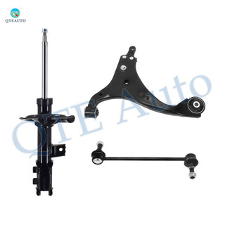 Set of 3 Front Left Lower Control Arm-Sway Bar Link-Suspension Strut Assembly For 2007-2010 Hyundai Elantra