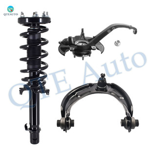 Set of 3 Front Left Upper Control Arm Ball Joint-Suspension Knuckle Assembly-Quick Complete Strut-Coil Spring Assembly For 2008-2012 Honda Accord