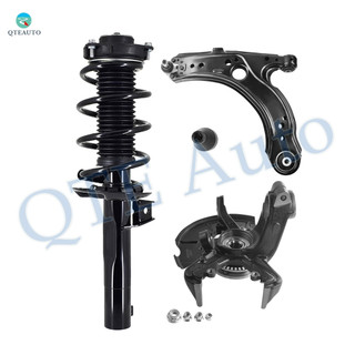 Set of 3 Front Left Lower Control Arm Ball Joint-Suspension Knuckle Assembly-Quick Complete Strut-Coil Spring Assembly For 2005 2006 Volkswagen Jetta