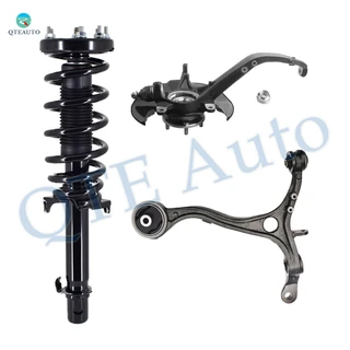 Set of 3 Front Left Lower Control Arm-Suspension Knuckle Assembly-Quick Complete Strut-Coil Spring Assembly For 2008-2012 Honda Accord