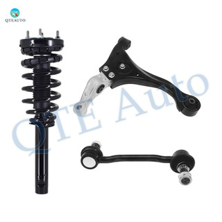 Set of 3 Front Right Lower Control Arm-Sway Bar Link-Quick Complete Strut-Coil Spring Assembly For 2006-2010 Hyundai Sonata