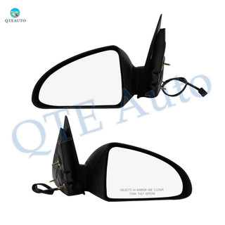 Driver & Passenger Side Mirrors, Power Adjust Non-Heated Textured Black Manual Folding For 2004-2008 Chevrolet Malibu No Signal Light No Blind Spot Feature No Memory