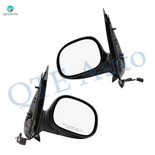 Driver & Passenger Side Mirrors, Power Adjust Non-Heated Paintable Manual Folding For 1998-2002 Ford Expedition No Signal Light No Blind Spot Feature No Memory
