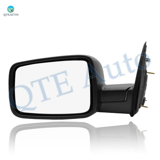 LH Manual Adjust Non-Heated Textured Black Manual Folding For 2009 2010 Dodge RAM 1500 No Signal Light No Blind Spot Feature No Memory
