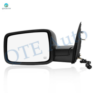 Left Driver Side Mirror, Power Adjust Heated Textured Black Manual Folding For 2011 2012 RAM 1500 No Signal Light No Blind Spot Feature No Memory