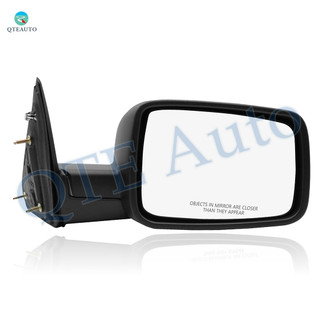 Right Passenger Side Mirror, Manual Adjust Non-Heated Textured Black Manual Folding For 2010 Dodge RAM 2500 No Signal Light No Blind Spot Feature No Memory