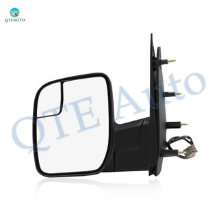 LH Power Adjust Non-Heated Textured Black Manual Folding For 2010-2017 Ford E-350 Super Duty No Signal Light No Blind Spot Feature No Memory