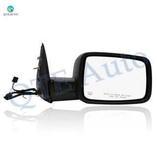 Right Passenger Side Mirror, Power Adjust Heated Textured Black Manual Folding For 2011 2012 RAM 1500 No Signal Light No Blind Spot Feature No Memory