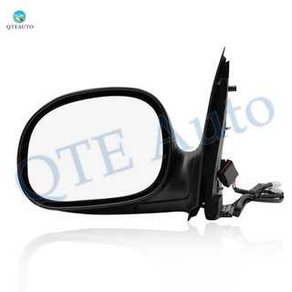 Left Driver Side Mirror, Power Adjust Non-Heated Chrome Manual Folding For 1998-2001 Ford F-150 No Signal Light No Blind Spot Feature No Memory