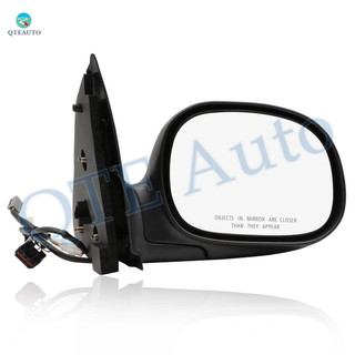 Right Passenger Side Mirror, Power Adjust Non-Heated Chrome Manual Folding For 1998-2001 Ford F-150 No Signal Light No Blind Spot Feature No Memory