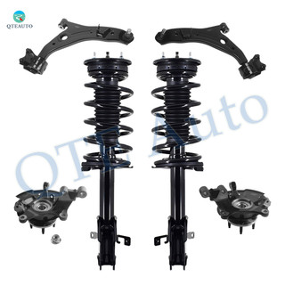 Set of 6 Front Lower Control Arm Ball Joint-Suspension Knuckle Assembly-Quick Complete Strut-Coil Spring Assembly For 2009 2010 Ford Edge