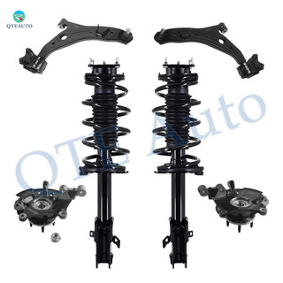 Set of 6 Front Lower Control Arm Ball Joint-Suspension Knuckle Assembly-Quick Complete Strut-Coil Spring Assembly For 2011-2014 Ford Edge