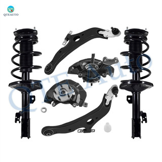 Set of 6 Front Lower Suspension Knuckle Assembly-Control Arm Ball Joint-Quick Complete Strut-Coil Spring Assembly For 2004-2006 Toyota Sienna