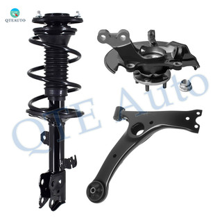 Set of 3 Front Right Lower Control Arm-Suspension Knuckle Assembly-Quick Complete Strut-Coil Spring Assembly For 2009 2010 Toyota Corolla