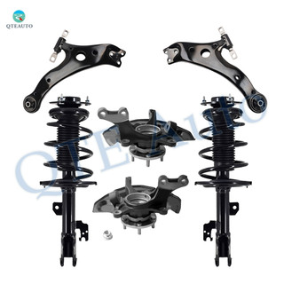 Set of 6 Front Lower Control Arm Ball Joint-Suspension Knuckle Assembly-Quick Complete Strut-Coil Spring Assembly For 2007-2009 Toyota Camry FWD