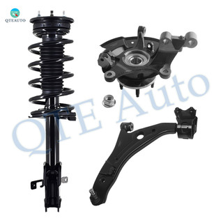 Set of 3 Front Left Lower Control Arm Ball Joint-Suspension Knuckle Assembly-Quick Complete Strut-Coil Spring Assembly For 2009 2010 Ford Edge