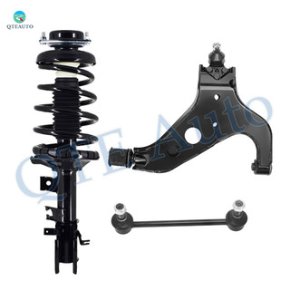 Set of 3 Front Right Lower Control Arm-Sway Bar Link-Quick Complete Strut-Coil Spring Assembly For 1999-2001 Nissan Pathfinder