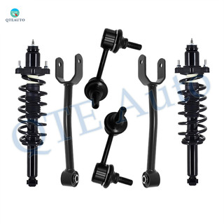 Set of 6 Rear Upper Control Arm-Sway Bar Link-Quick Complete Strut-Coil Spring Assembly For 2011-2014 Chrysler 200