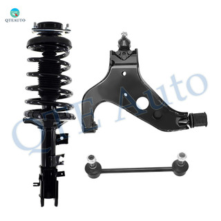 Set of 3 Front Left Lower Control Arm-Sway Bar Link-Quick Complete Strut-Coil Spring Assembly For 1997 1998 Infiniti QX4