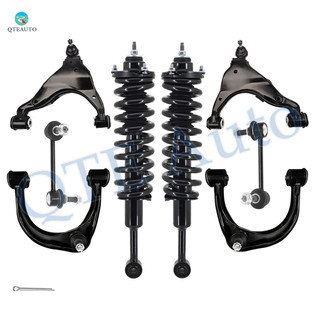 Set of 8 Front Upper and Lower Control Arm Ball Joint-Sway Bar Link-Quick Complete Strut-Coil Spring Assembly For 2003-2009 Toyota 4Runner