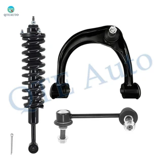 Set of 3 Front Left Upper Control Arm Ball Joint-Sway Bar Link-Quick Complete Strut-Coil Spring Assembly For 2003-2009 Toyota 4Runner