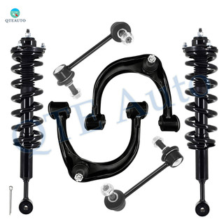 Set of 6 Front Upper Control Arm Ball Joint-Sway Bar Link-Quick Complete Strut-Coil Spring Assembly For 2003-2009 Lexus GX470