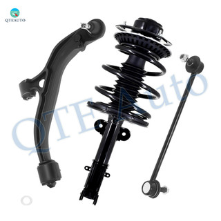 Set of 3 Front Left Lower Control Arm Ball Joint-Sway Bar Link-Quick Complete Strut-Coil Spring Assembly For 2001-2003 Chrysler Voyager