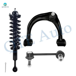 Set of 3 Front Left Upper Control Arm Ball Joint-Sway Bar Link-Quick Complete Strut-Coil Spring Assembly For 2010-2014 Toyota FJ Cruiser RWD