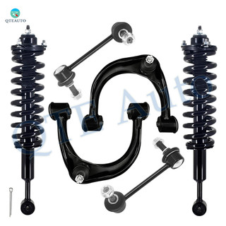 Set of 6 Front Upper Control Arm Ball Joint-Sway Bar Link-Quick Complete Strut-Coil Spring Assembly For 2010-2014 Toyota FJ Cruiser RWD