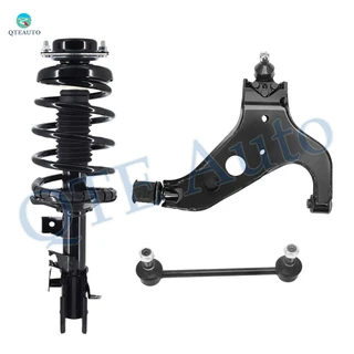 Set of 3 Front Right Lower Control Arm-Sway Bar Link-Quick Complete Strut-Coil Spring Assembly For 2002-2004 Nissan Pathfinder