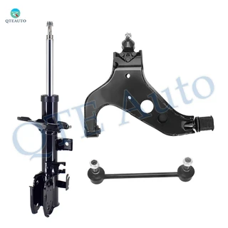 Set of 3 Front Left Lower Control Arm-Sway Bar Link-Suspension Strut Assembly For 2000-2004 Nissan Pathfinder