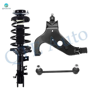 Set of 3 Front Left Lower Control Arm-Sway Bar Link-Quick Complete Strut-Coil Spring Assembly For 1999-2001 Nissan Pathfinder