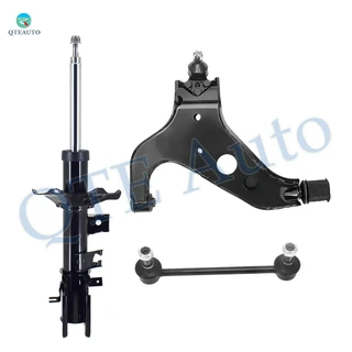 Set of 3 Front Left Lower Control Arm-Sway Bar Link-Suspension Strut Assembly For 1999 2000 Nissan Pathfinder