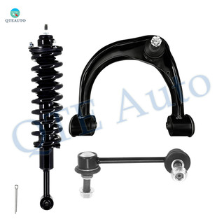 Set of 3 Front Left Upper Control Arm Ball Joint-Sway Bar Link-Quick Complete Strut-Coil Spring Assembly For 2007-2009 Toyota FJ Cruiser 4WD