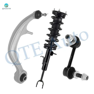 Set of 3 Front Left Lower Rearward Control Arm Ball Joint-Sway Bar Link-Quick Complete Strut-Coil Spring Assembly For 2003-2007 Infiniti G35 w/ Sport Suspension