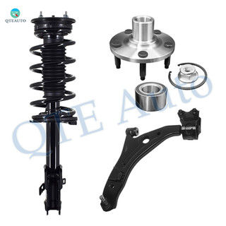 Set of 3 Front Left Lower Control Arm Ball Joint-Wheel Hub Bearing Assembly-Quick Complete Strut-Coil Spring Assembly For 2007 2008 Ford Edge