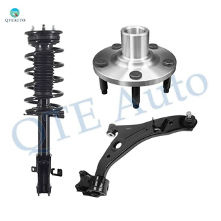 Set of 3 Front Right Lower Control Arm Ball Joint-Wheel Hub Bearing Assembly-Quick Complete Strut-Coil Spring Assembly For 2009 2010 Lincoln MKX