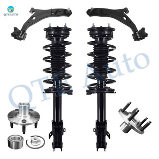 Set of 6 Front Lower Control Arm Ball Joint-Wheel Hub Bearing Assembly-Quick Complete Strut-Coil Spring Assembly For 2007 2008 Ford Edge