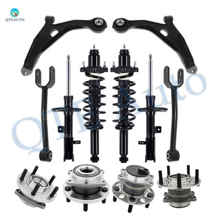 Set of 12 Front Lower Control Arm-Wheel Hub Bearing Assembly-Suspension Strut Assembly-Rear Upper Control Arm-Wheel Hub Bearing Assembly-Quick Complete Strut-Coil Spring Assembly For 2011-2014 Chrysler 200 Sedan